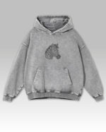 Bluza oversize z kapturem Haftowana Zebra